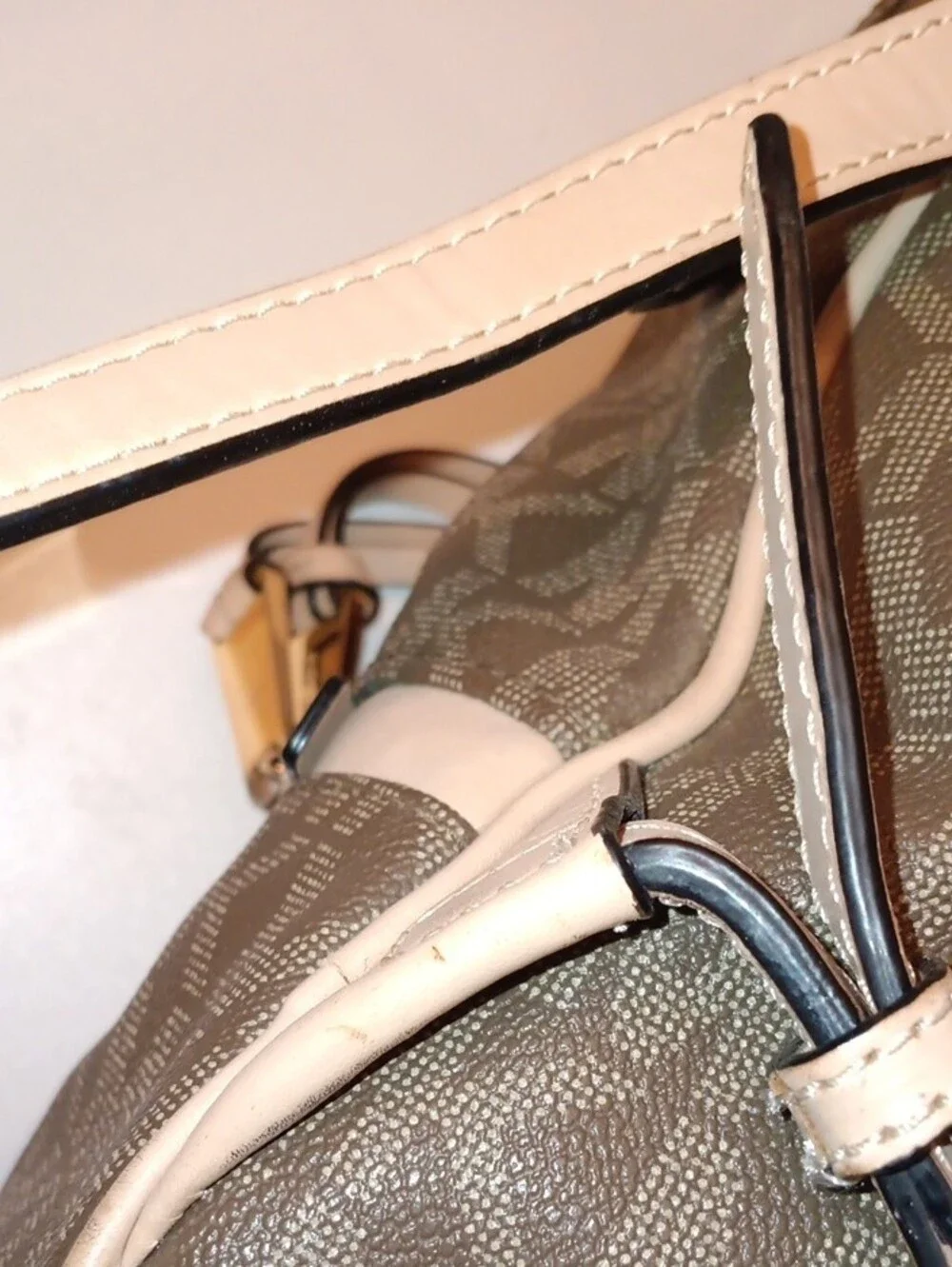 Michael Kors Brown Logo Mid Mini Backpack with Gold Hardware